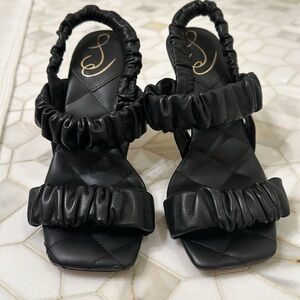 Marlena Black Ruched Heel